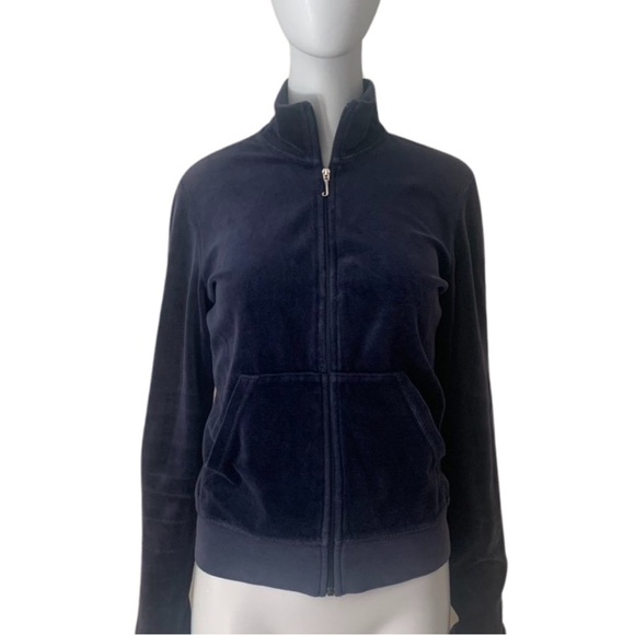 Juicy Couture Jackets & Blazers - JUICY COUTURE Rare Vintage 2006 Velour Track Jacket Zip Up Navy Blue Size Medium